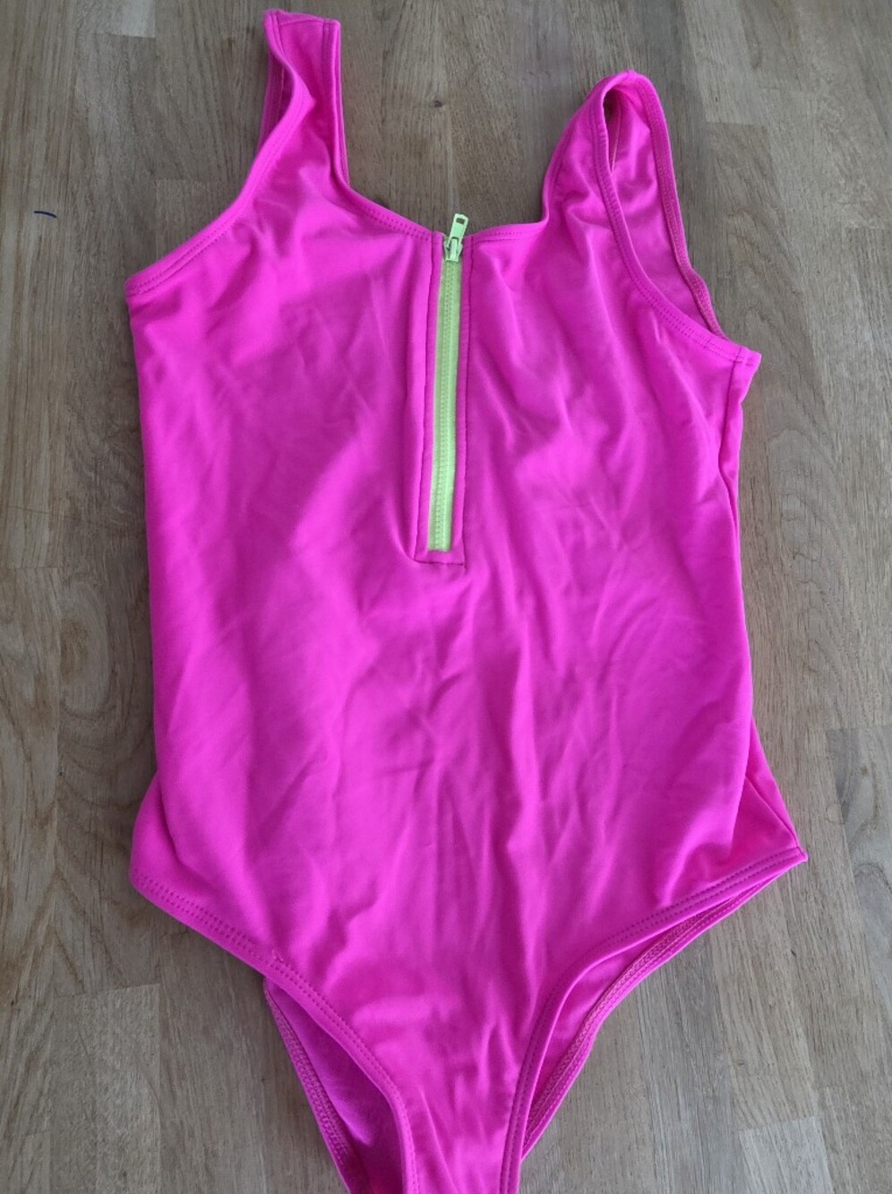 PatPat Vibrant Hot Pink Girls' Neon Bathing Suit Sz 8-9